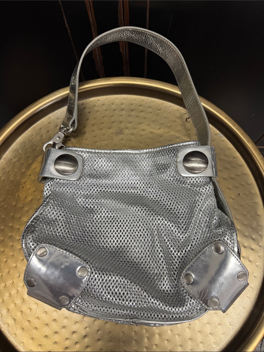 Kooba Silver Metallic Mesh Women's bag